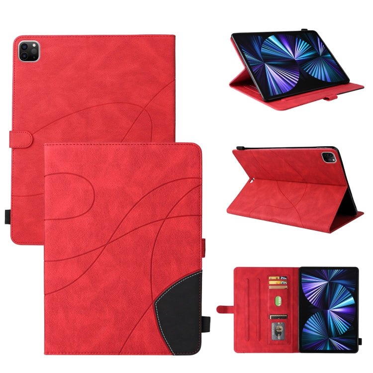 Dual-color Splicing Horizontal Flip PU Leather Case with Holder & Card Slots & Sleep / Wake-up Function For iPad Pro 11 (2021/2020/2018) / Air (2020)(Red) - iPad Pro 11 (2018) Cases by buy2fix | Online Shopping UK | buy2fix