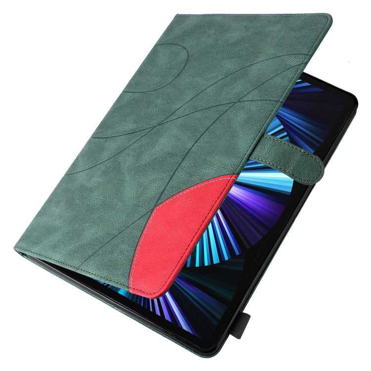Dual-color Splicing Horizontal Flip PU Leather Case with Holder & Card Slots & Sleep / Wake-up Function For iPad Pro 11 (2021/2020/2018) / Air (2020)(Green) - iPad Pro 11 (2018) Cases by buy2fix | Online Shopping UK | buy2fix