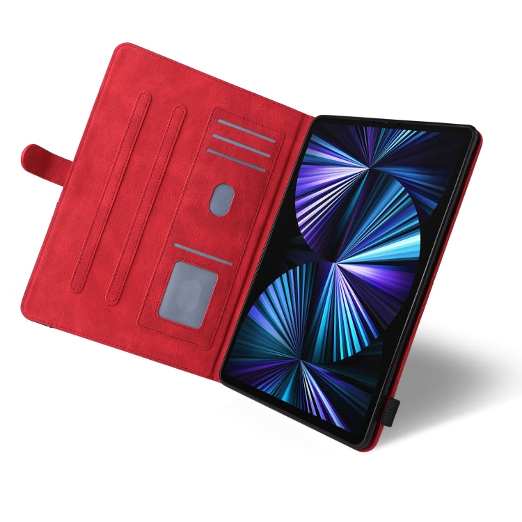 Dual-color Splicing Horizontal Flip PU Leather Case with Holder & Card Slots For iPad Pro 12.9 (2020/2021/2018)(Red) - iPad Pro 12.9 (2018) Cases by buy2fix | Online Shopping UK | buy2fix
