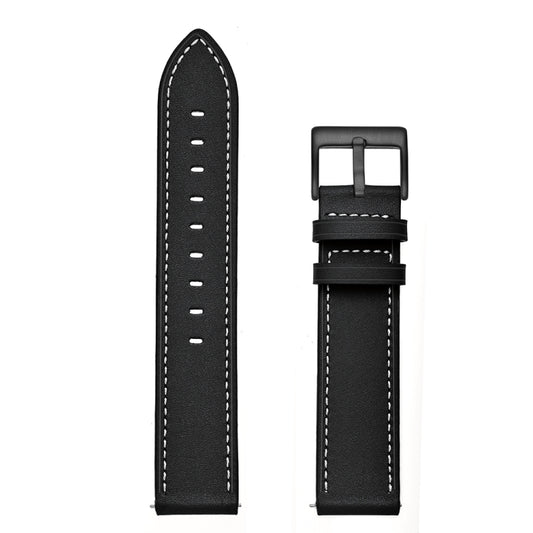 For Samsung Galaxy Watch4 40mm/44mm Leather Watch Band(Black) by buy2fix