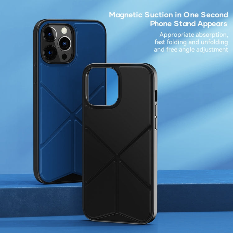 For iPhone 13 Pro Max ROCK Element Plus TPU + PC Shockproof Protective Case with Folding Holder (Black) - iPhone 13 Pro Max Cases by ROCK | Online Shopping UK | buy2fix