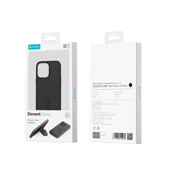 For iPhone 13 Pro Max ROCK Element Plus TPU + PC Shockproof Protective Case with Folding Holder (Black) - iPhone 13 Pro Max Cases by ROCK | Online Shopping UK | buy2fix