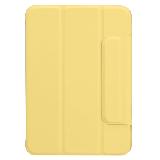 For iPad mini 2024 / mini 6 Horizontal Flip Ultra-thin Fixed Buckle Magnetic PU Tablet Case With Three-folding Holder & Sleep / Wake-up Function(Yellow) - iPad mini 6 Cases by buy2fix | Online Shopping UK | buy2fix