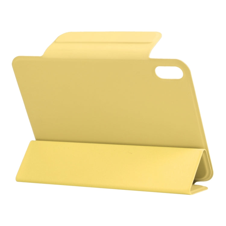 For iPad mini 2024 / mini 6 Horizontal Flip Ultra-thin Fixed Buckle Magnetic PU Tablet Case With Three-folding Holder & Sleep / Wake-up Function(Yellow) - iPad mini 6 Cases by buy2fix | Online Shopping UK | buy2fix