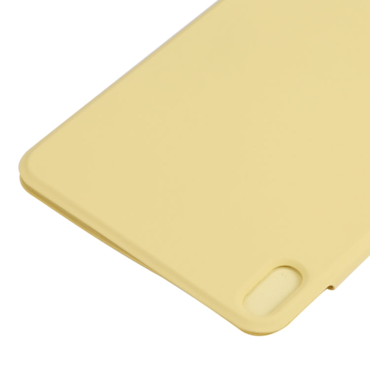 For iPad mini 2024 / mini 6 Horizontal Flip Ultra-thin Fixed Buckle Magnetic PU Tablet Case With Three-folding Holder & Sleep / Wake-up Function(Yellow) - iPad mini 6 Cases by buy2fix | Online Shopping UK | buy2fix
