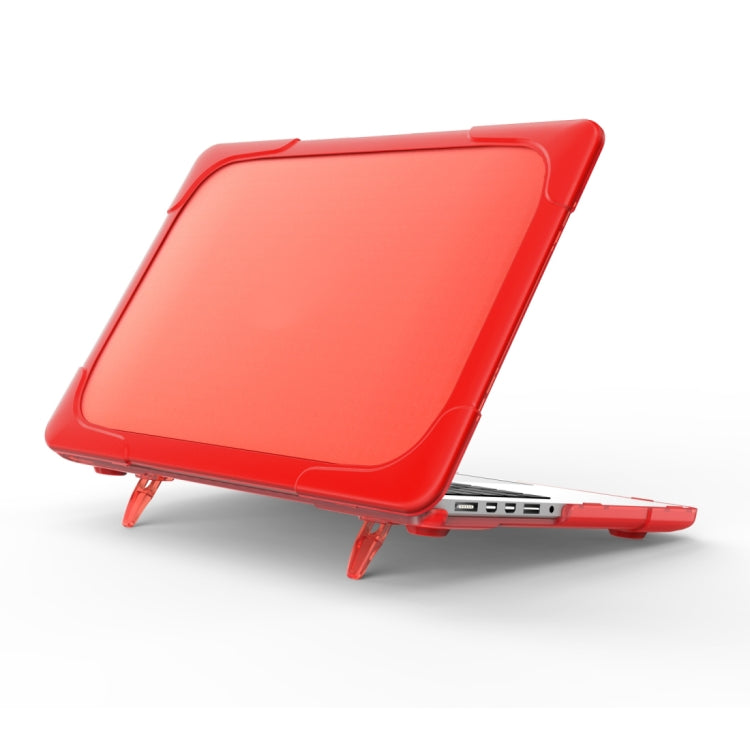 For MacBook Air 13.3 inch A1932 (2018) TPU + PC Two Color Laptop Protective Case(Red) - MacBook Air Cases by buy2fix | Online Shopping UK | buy2fix