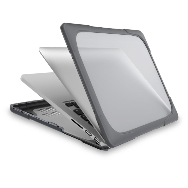For MacBook Air 13.3 inch A1932 (2018) TPU + PC Two Color Laptop Protective Case(Grey) - MacBook Air Cases by buy2fix | Online Shopping UK | buy2fix