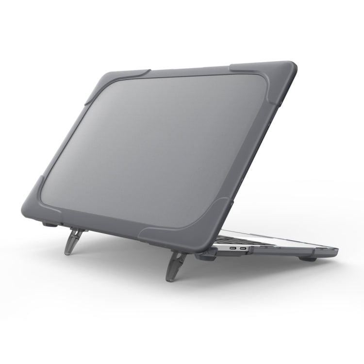 For MacBook Pro 13.3 inch with Touch Bar (A2159 / A1989) TPU + PC Two Color Laptop Protective Case(Grey) - MacBook Pro Cases by buy2fix | Online Shopping UK | buy2fix