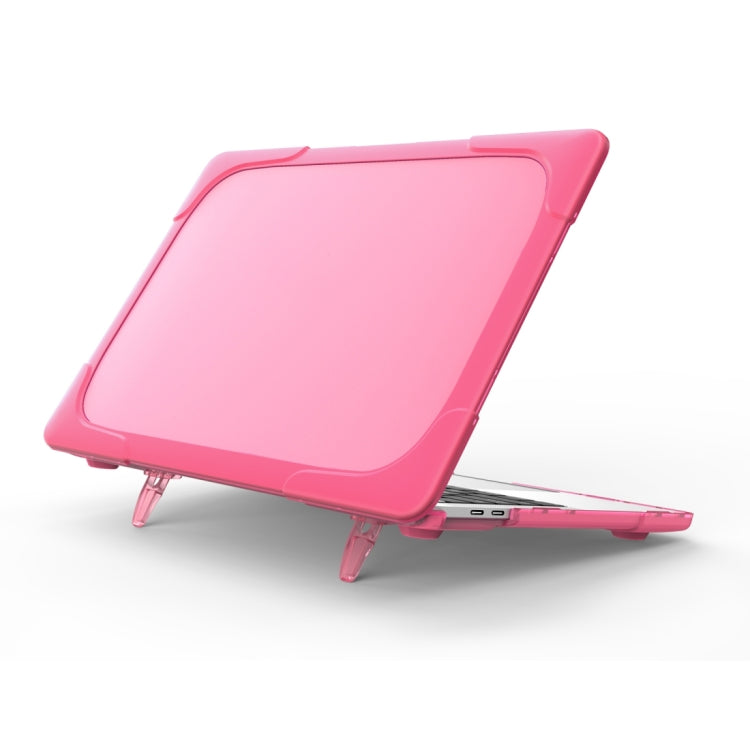 For MacBook Pro 13.3 inch with Touch Bar (A2159 / A1989) TPU + PC Two Color Laptop Protective Case(Rose Red) - MacBook Pro Cases by buy2fix | Online Shopping UK | buy2fix