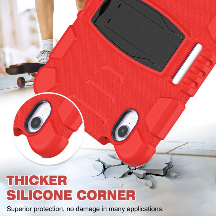 For iPad mini 6 / mini 2024 Tri-Layer Protection Screen Frame Heavy Duty PC Hybrid Silicone Case with Holder(Red+Black) - iPad mini 2024 Cases by buy2fix | Online Shopping UK | buy2fix