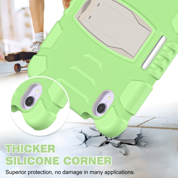 For iPad mini 6 / mini 2024 Tri-Layer Protection Screen Frame Heavy Duty PC Hybrid Silicone Case with Holder(Matcha Green) - iPad mini 2024 Cases by buy2fix | Online Shopping UK | buy2fix