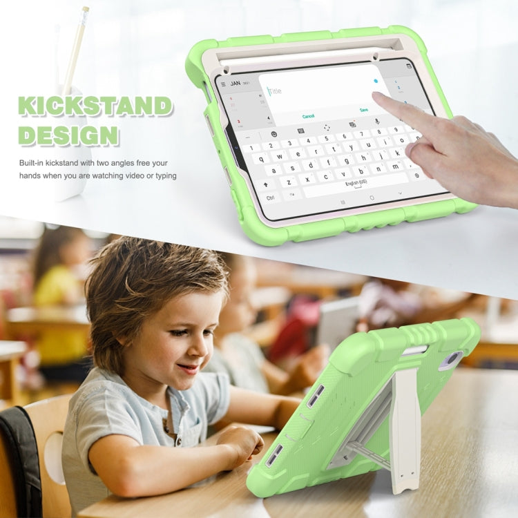 For iPad mini 6 / mini 2024 Tri-Layer Protection Screen Frame Heavy Duty PC Hybrid Silicone Case with Holder(Matcha Green) - iPad mini 2024 Cases by buy2fix | Online Shopping UK | buy2fix