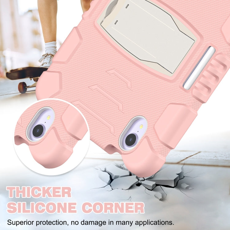 For iPad mini 6 / mini 2024 Tri-Layer Protection Screen Frame Heavy Duty PC Hybrid Silicone Case with Holder(Cherry Blossoms Pink) - iPad mini 2024 Cases by buy2fix | Online Shopping UK | buy2fix