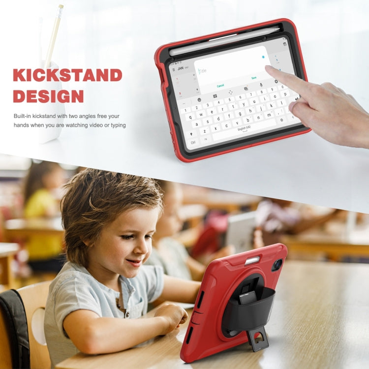 For iPad mini 6 / mini 2024 360 Degree Rotation PC + TPU Protective Tablet Case with Holder & Hand-strap(Red) - iPad mini 2024 Cases by buy2fix | Online Shopping UK | buy2fix