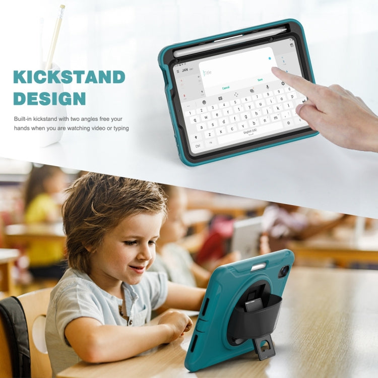 For iPad mini 6 / mini 2024 360 Degree Rotation PC + TPU Protective Tablet Case with Holder & Hand-strap(Blue) - iPad mini 2024 Cases by buy2fix | Online Shopping UK | buy2fix