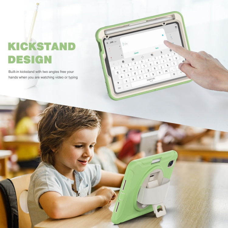 For iPad mini 6 / mini 2024 360 Degree Rotation PC + TPU Protective Tablet Case with Holder & Hand-strap(Matcha Green) - iPad mini 2024 Cases by buy2fix | Online Shopping UK | buy2fix