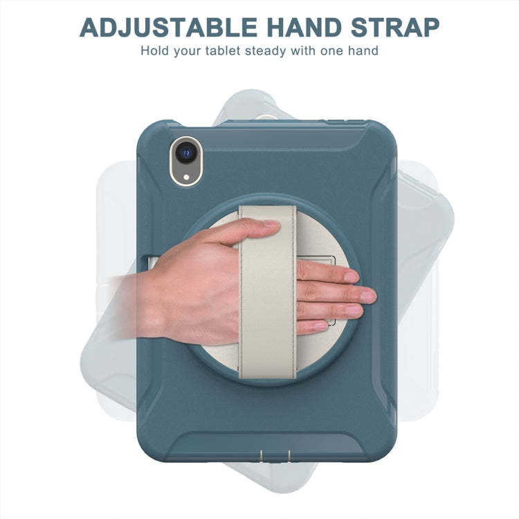 For iPad mini 6 / mini 2024 360 Degree Rotation PC + TPU Protective Tablet Case with Holder & Hand-strap(Cornflower Blue) - iPad mini 2024 Cases by buy2fix | Online Shopping UK | buy2fix