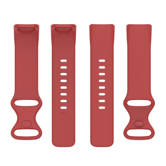 For Fitbit Charge 5 Silicone Watch Band, Size:S(Official Red) by buy2fix