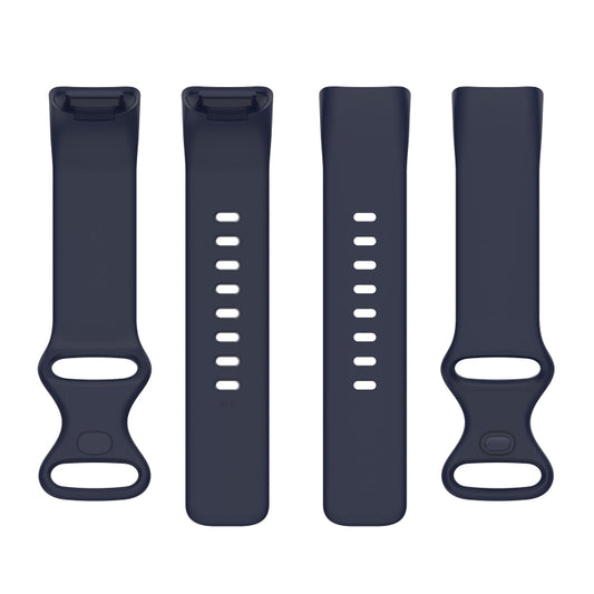 For Fitbit Charge 5 Silicone Watch Band, Size:S(Dark Blue) by buy2fix