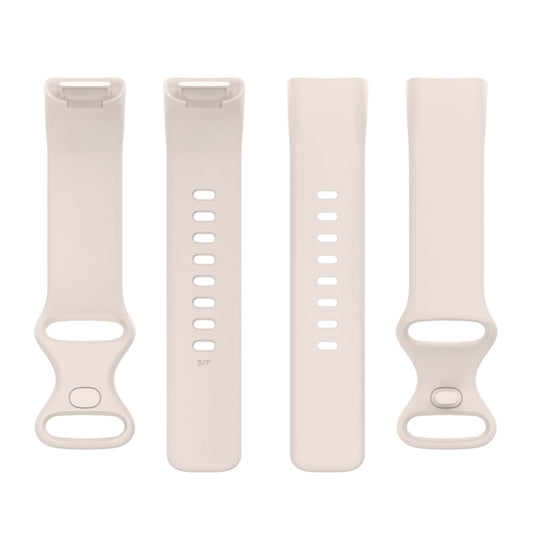 For Fitbit Charge 5 Silicone Watch Band, Size:L(Moon White) by buy2fix