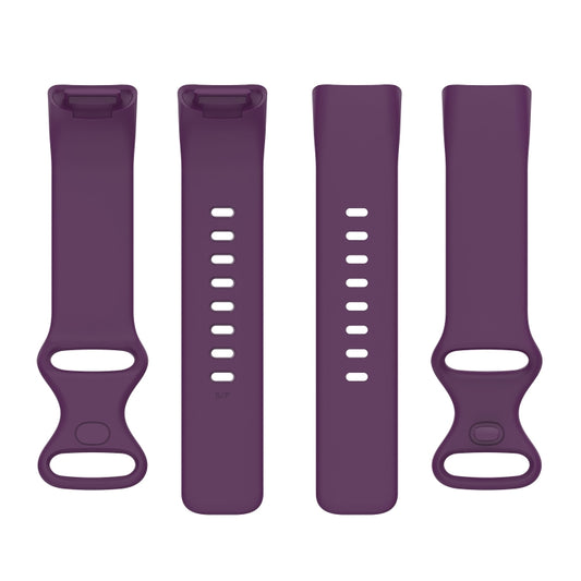 For Fitbit Charge 5 Silicone Watch Band, Size:L(Dark Purple) by buy2fix