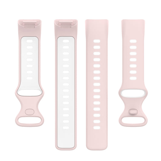For Fitbit Charge 5 Two-color Silicone Watch Band(Pink White) by buy2fix