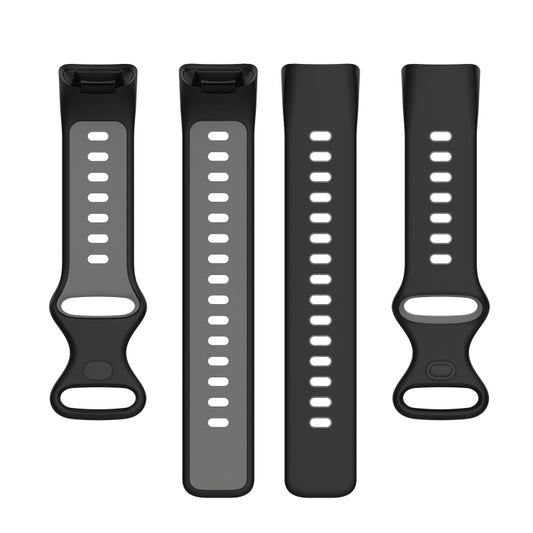 For Fitbit Charge 5 Two-color Silicone Watch Band(Black Grey) by buy2fix