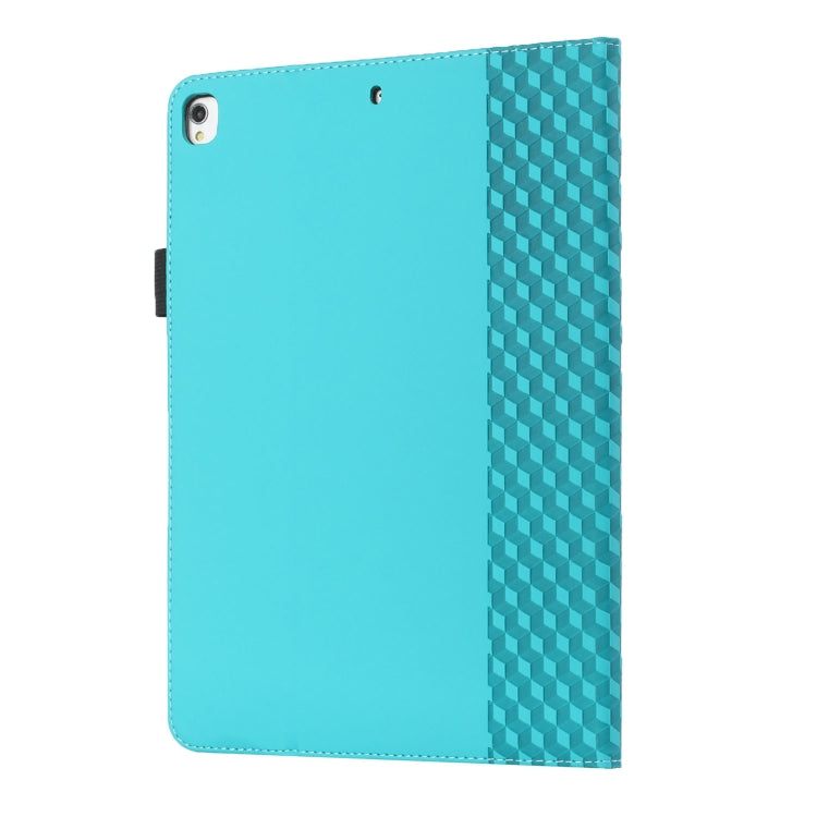 Rhombus Skin Feel Horizontal Flip Tablet Leather Case with Card Slots & Holder & Sleep / Wake-up Function For iPad 10.2 2021 / 2020 / 2019 / Pro 10.5 2019 / 2017(Lake Blue) - iPad 10.2 Cases by buy2fix | Online Shopping UK | buy2fix