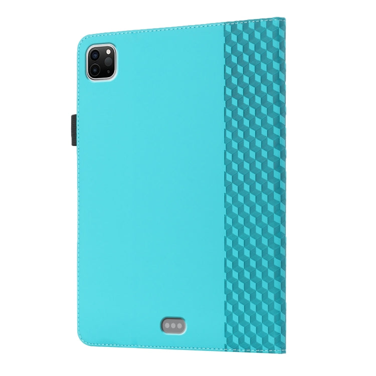For iPad Pro 11 2022 / 2021 / 2020 / 2018 Rhombus Skin Feel Horizontal Flip Tablet Leather Tablet Case with Card Slots & Holder & Sleep / Wake-up Function(Lake Blue) - iPad Pro 11 (2022/2021) Cases by buy2fix | Online Shopping UK | buy2fix