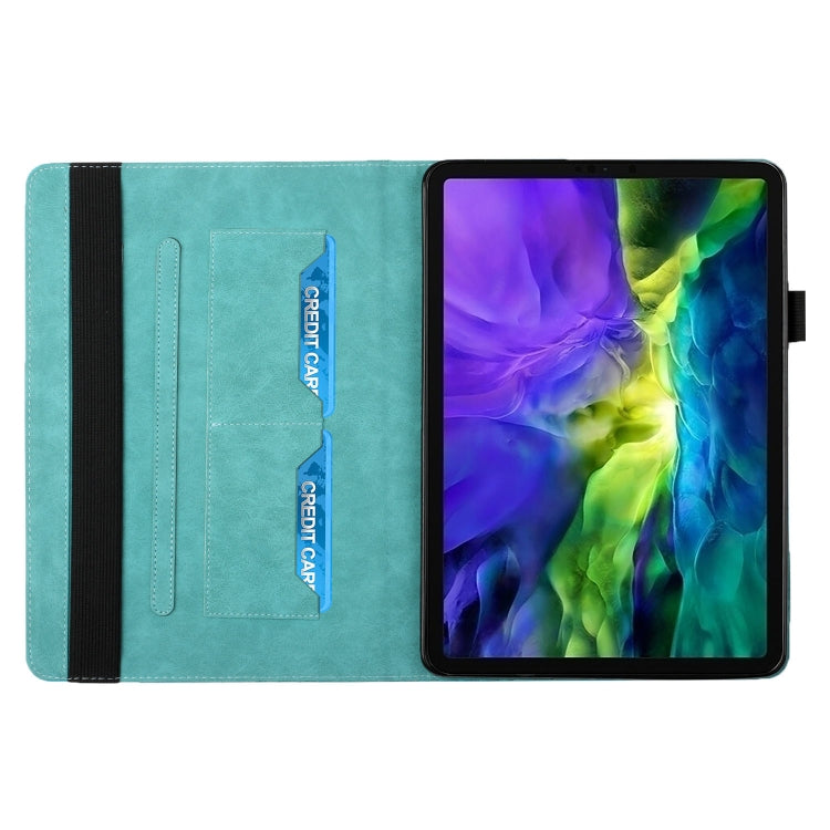 For iPad Pro 11 2022 / 2021 / 2020 / 2018 Rhombus Skin Feel Horizontal Flip Tablet Leather Tablet Case with Card Slots & Holder & Sleep / Wake-up Function(Lake Blue) - iPad Pro 11 (2022/2021) Cases by buy2fix | Online Shopping UK | buy2fix