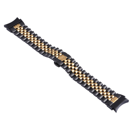 For Samsung Galaxy Watch4 40mm/44mm Five-bead Stainless Steel Watch Band(Black Gold) by buy2fix