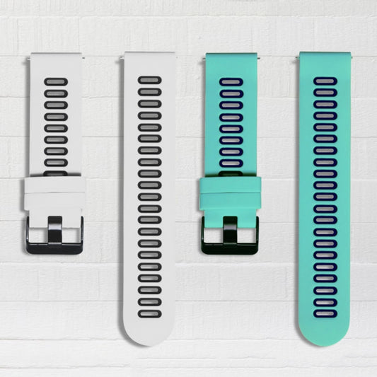 20mm Universal Double Color Silicone Watch Band(White Black) by buy2fix