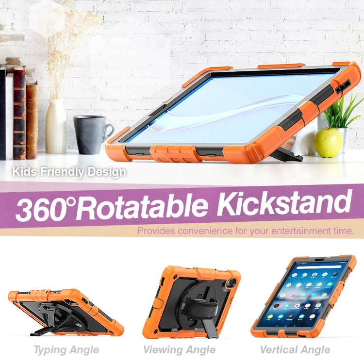For Lenovo Tab M10 HD TB-X306X Shockproof Colorful Silicone + PC Protective Tablet Case with Holder & Shoulder Strap & Hand Strap(Orange) - Lenovo by buy2fix | Online Shopping UK | buy2fix
