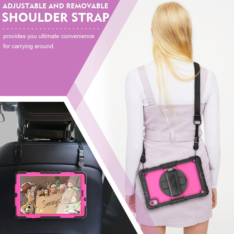 For Lenovo Tab M10 HD TB-X306X Shockproof Colorful Silicone + PC Protective Tablet Case with Holder & Shoulder Strap & Hand Strap(Rose Red) - Lenovo by buy2fix | Online Shopping UK | buy2fix