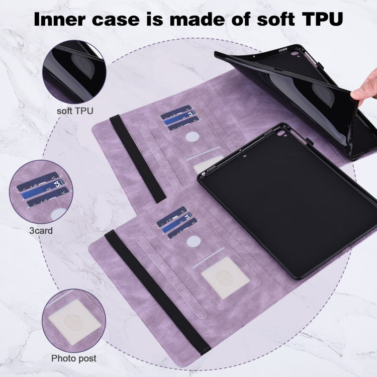 Embossed Butterfly Pattern Horizontal Flip Leather Tablet Case For iPad 10.2 (2021/2020/2019) / Air 10.5 2019(Purple) - iPad 10.2 Cases by buy2fix | Online Shopping UK | buy2fix