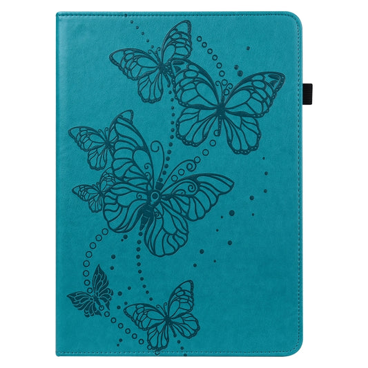 Embossed Butterfly Pattern Horizontal Flip Leather Tablet Case For iPad 10.2 (2021/2020/2019) / Air 10.5 2019(Blue) - iPad 10.2 Cases by buy2fix | Online Shopping UK | buy2fix