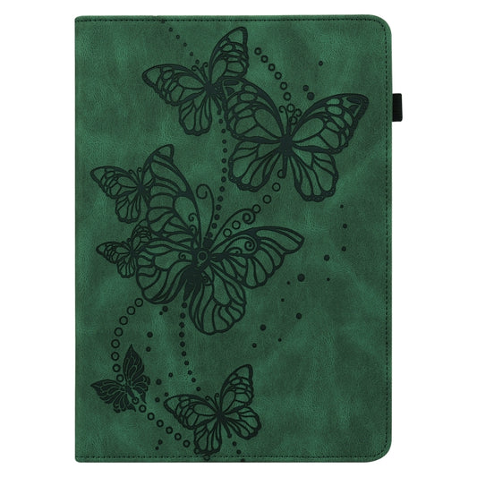 Embossed Butterfly Pattern Horizontal Flip Leather Tablet Case For iPad 9.7 (2018/2017) / Air 2 / Air(Green) - iPad 9.7 (2018) & (2017) Cases by buy2fix | Online Shopping UK | buy2fix