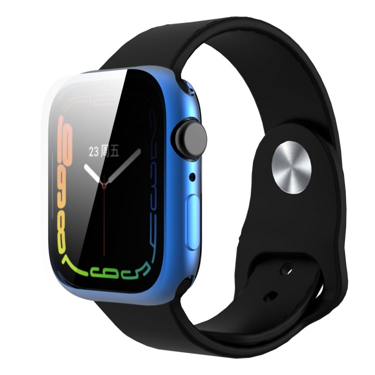 Shockproof TPU All-inclusive Electroplate Protective Case For Apple Watch Series 9 / 8 / 7 41mm(Blue) by buy2fix