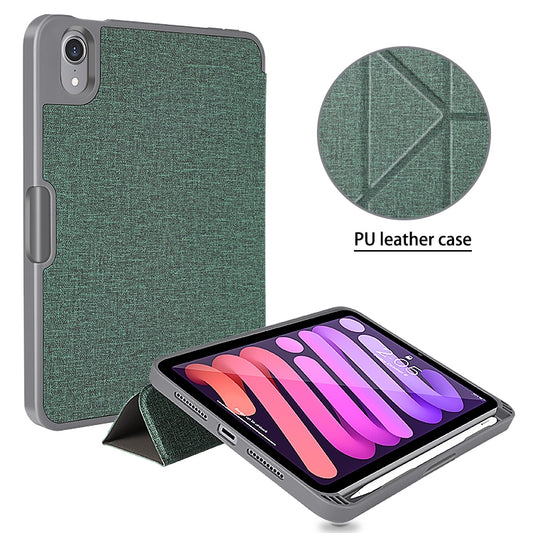 For iPad mini 6 / mini 2024 Mutural Multi-fold Smart Leather Tablet Case(Dark Green) - iPad mini 6 Cases by Mutural | Online Shopping UK | buy2fix