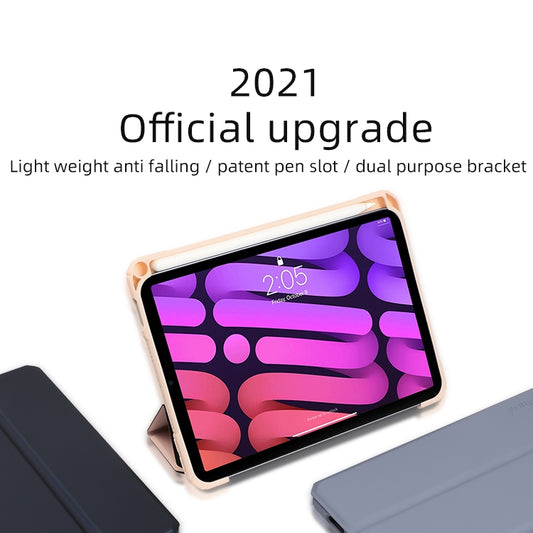 For iPad mini 6 / mini 2024 Mutural Pinyue Series Horizontal Flip Tablet Case with Holder & Pen Slot & Sleep / Wake-up Function(Pink) - iPad mini 6 Cases by Mutural | Online Shopping UK | buy2fix