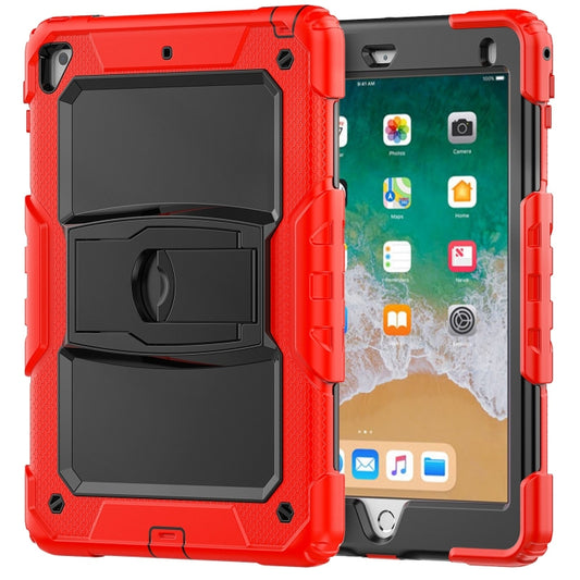 Shockproof Colorful Silicone + Black PC Tablet Protective Case with Holder & Shoulder Strap For iPad 9.7 2018 / 2017(Red) - iPad 9.7 (2018) & (2017) Cases by buy2fix | Online Shopping UK | buy2fix