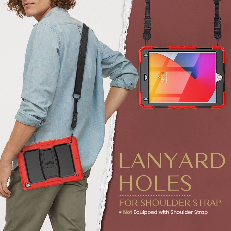 Shockproof Colorful Silicone + Black PC Tablet Protective Case with Holder & Shoulder Strap For iPad 9.7 2018 / 2017(Red) - iPad 9.7 (2018) & (2017) Cases by buy2fix | Online Shopping UK | buy2fix