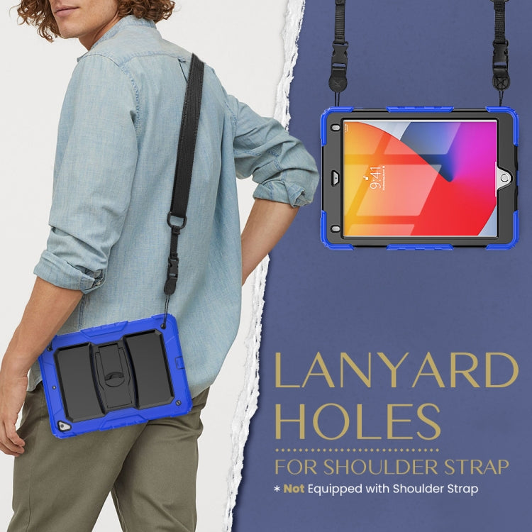 Shockproof Colorful Silicone + Black PC Tablet Protective Case with Holder & Shoulder Strap For iPad 9.7 2018 / 2017(Blue) - iPad 9.7 (2018) & (2017) Cases by buy2fix | Online Shopping UK | buy2fix