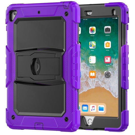 Shockproof Colorful Silicone + Black PC Tablet Protective Case with Holder & Shoulder Strap For iPad 9.7 2018 / 2017(Purple) - iPad 9.7 (2018) & (2017) Cases by buy2fix | Online Shopping UK | buy2fix