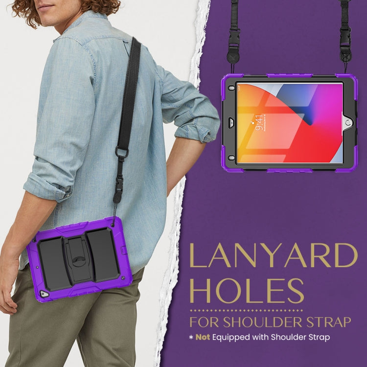 Shockproof Colorful Silicone + Black PC Tablet Protective Case with Holder & Shoulder Strap For iPad 9.7 2018 / 2017(Purple) - iPad 9.7 (2018) & (2017) Cases by buy2fix | Online Shopping UK | buy2fix