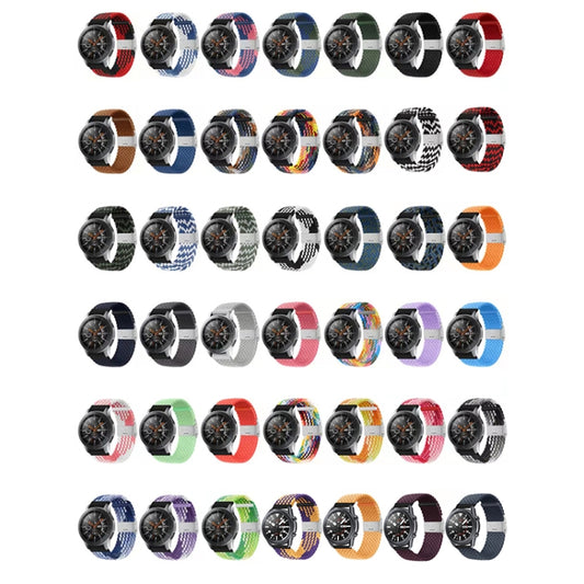 22mm Universal Metal Buckle Nylon Braided Watch Band(Z Black White) by buy2fix