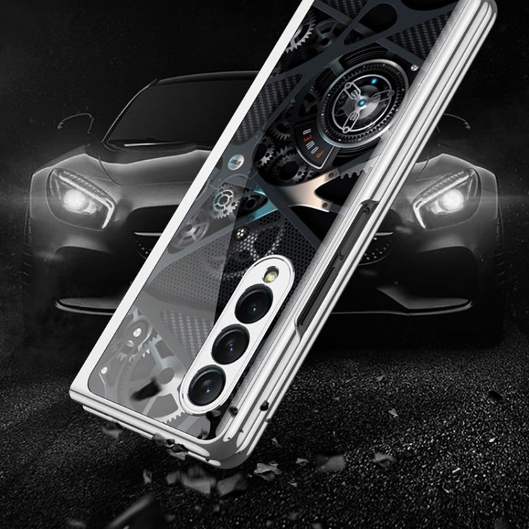 For Samsung Galaxy Z Fold3 5G GKK Electroplating Painted Tempered Glass Phone Case(Lion) - Galaxy Phone Cases by GKK | Online Shopping UK | buy2fix