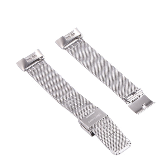 For Fitbit Charge 4 Double Insurance Buckle Milanese Watch Band(Silver) by buy2fix