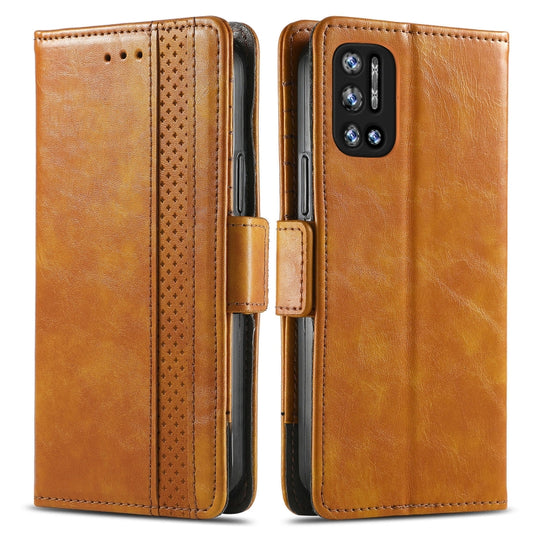 For Doogee N40 Pro CaseNeo Splicing Dual Magnetic Buckle Leather Case with Holder & Card Slots & Wallet(Khaki) by buy2fix