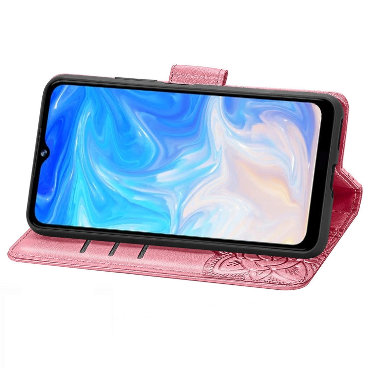 For DOOGEE N40 Pro Butterfly Love Flowers Embossed Horizontal Flip Leather Case with Holder & Card Slots & Wallet & Lanyard(Pink) - More Brand by buy2fix | Online Shopping UK | buy2fix